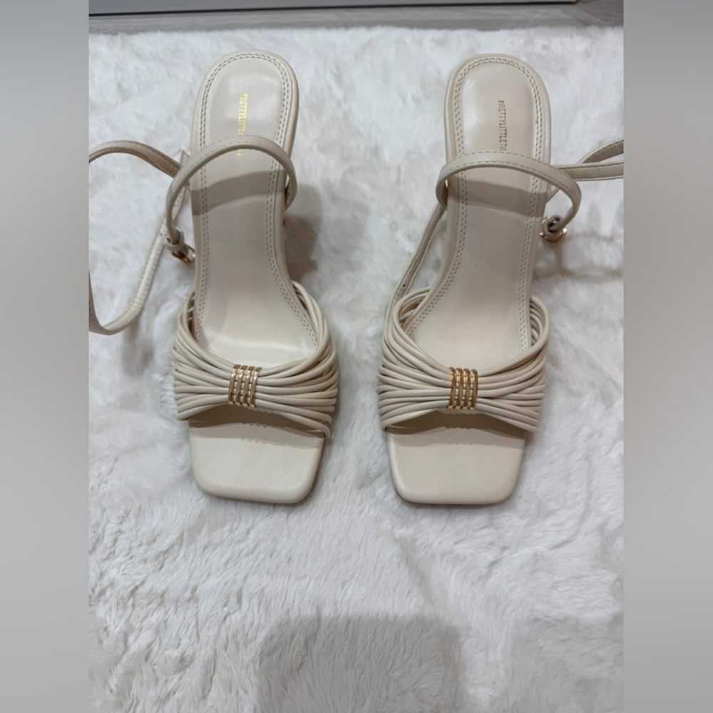 Elegant Cream Heeled Sandals